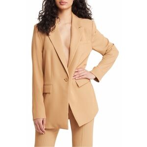 NWT Open Edit Single Button Blazer in Camel Tan